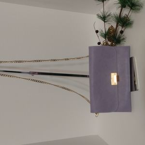 New Light Lavender Faux Leather Crossbody Bag w/ Hold Chain